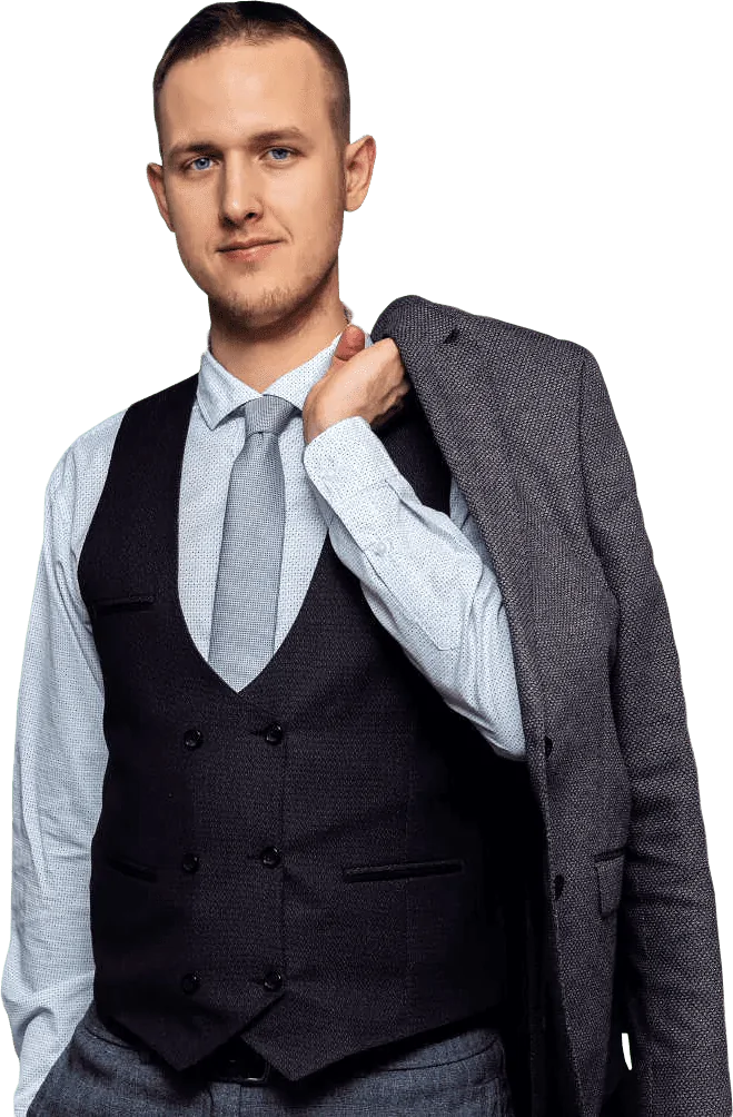 Tomáš Lukas s pánským sakem přes rameno